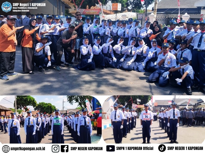 Semarak HUT ke-81 RI SMPN 1 Kapongan Ikuti Gerak Jalan Tingkat Kabupaten Situbondo